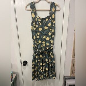 Effie's Effies Heart Dress 1X Plus Fit Flare Stretch Cotton Knit Lemon RARE